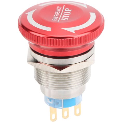 Bouton d'arrêt d'urgence auto-lockable tête champignon IP65 22mm