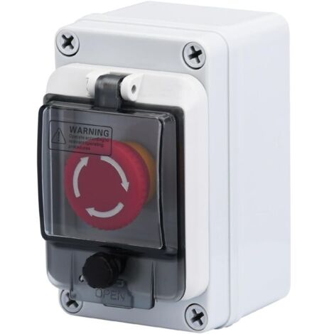 Bouton d'arrêt d'urgence avec boîte, interrupteur d'arrêt d'urgence, interrupteur à bouton-poussoir d'arrêt d'urgence, boîte étanche pour une utilisation en extérieur, IP66 660 V 10 A
