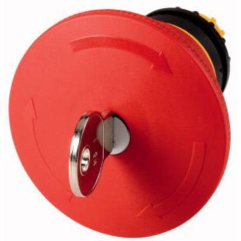 Bouton d'arrêt d'urgence D 45mm déverrouillé par clé MS1 EATON M22-PVS45P-MS1