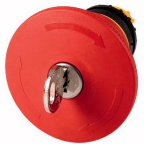 Bouton d'arrêt d'urgence D 60mm déverrouillé par clé RONIS EATON M22-PVS60P-RS