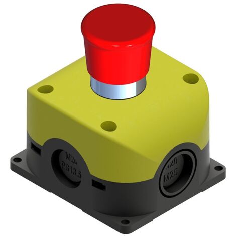 Bouton d'arrêt d'urgence RS PRO, Traversant ( Prix pour Boîte de 1 )