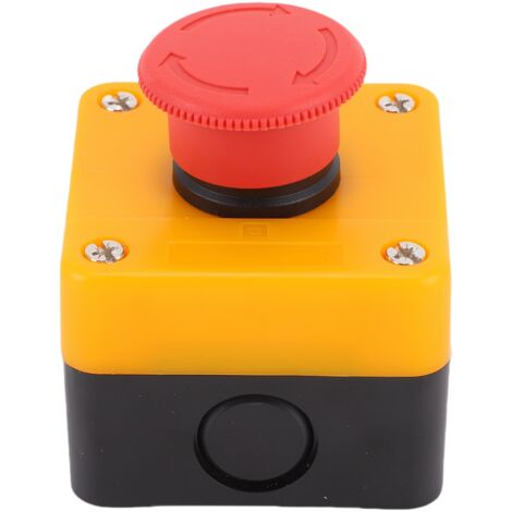 [Bouton d’arrêt d’urgence] [蘑菇头设计] [Station 1NO 1NC avec boîtier ABS IP65 rouge, courant 10A]