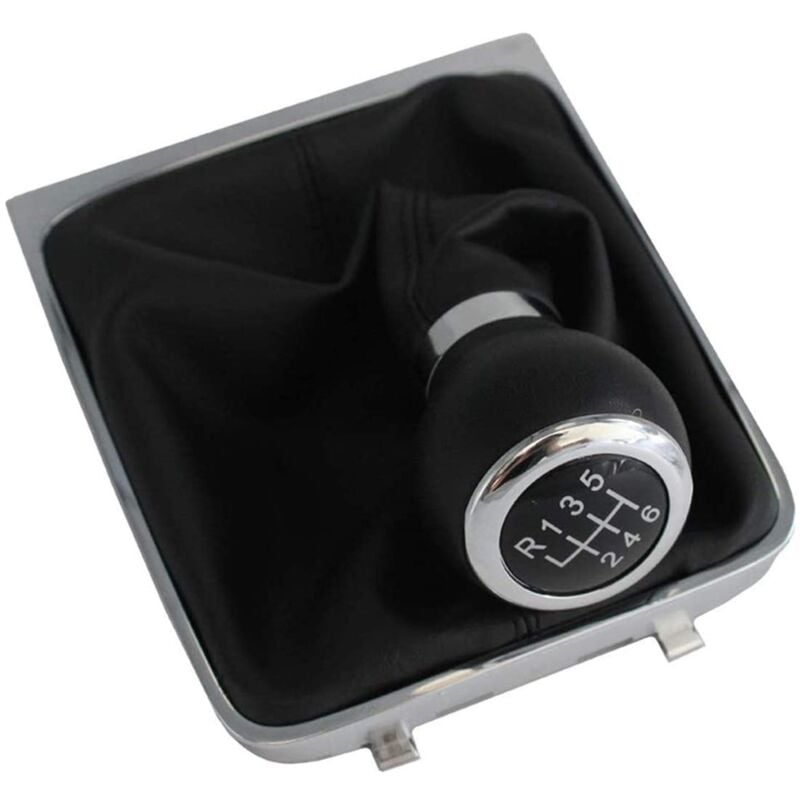 Bouton de changement de vitesse de voiture à 6 vitesses avec cadre de recouvrement de botte Gaiter pour VW Passat B6 2005-2011