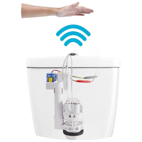 Bouton de chasse d'eau à capteur infrarouge – Réservoir WC attenant – Chasse 3/6 litres – Finition chrome – Matériau polypropylène – Nemo