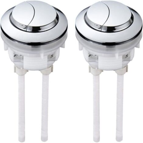 Bouton de Chasse d’Eau Rond Double Pression Réglable, Diamètre 58/68 mm, Lot de 2, Pour WC, Accessoire Remplacement
