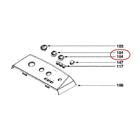 BOUTON DE COMMANDE pour LAVE LINGE VEDETTE - 52X2550