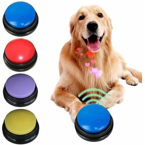 Bouton de communication pour animaux de compagnie Bote vocale sonore enregistrable Jouet parlant pour chien - couleurs multiple