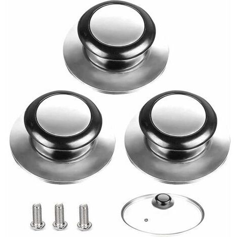 Bouton de Couvercle,3 Pièces Poignée Couvercle Casserole, Convient Pour Poignée de Couvercle en Verre, Couvercle de Casserole en Acier Inoxydable, Pour Les Ustensiles de Cuisine