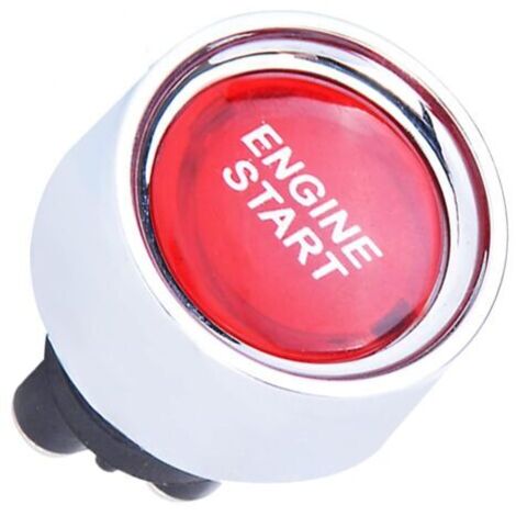 Bouton de Démarrage du Moteur Commutateur à Bouton-poussoir Multifonctionnel DC 12V 50A Ignition Starter pour Voiture (Rouge)