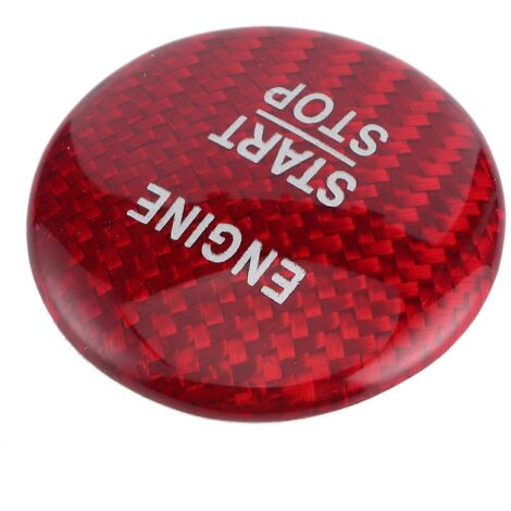 Bouton de démarrage moteur en fibre de carbone, garniture de couvercle compatible Mercedes Classe B C E S CLA CLS, rouge.