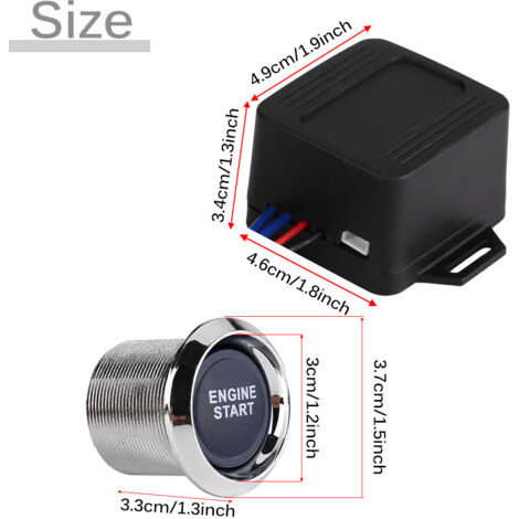 Bouton de démarrage universel 12V pour véhicule avec LED rouge - Allumage et démarrage
