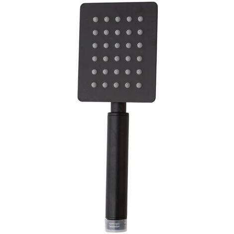 Bouton de douche carré en acier noir mat