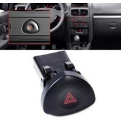 Bouton de feux de détresse pour Clio 2 MK 2 Noir 8200442723