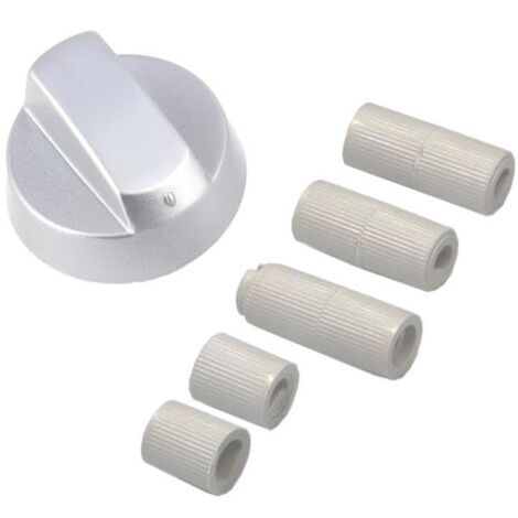 Bouton de four argent universel avec 5 adaptateurs