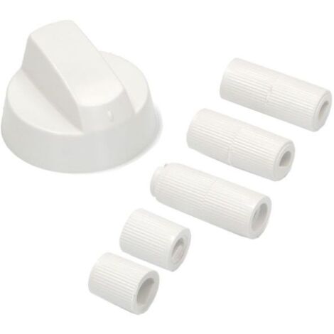 Bouton de four blanc universel avec 5 adaptateurs