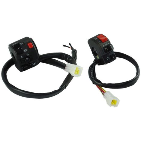Bouton de klaxon de moto 22 mm, clignotant, feu antibrouillard, interrupteur de démarrage au guidon (x2)