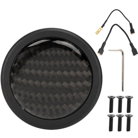 Bouton de klaxon en fibre de carbone, 6 boulons, volant MOMO, pièces modifiées pour voiture-AquaForge