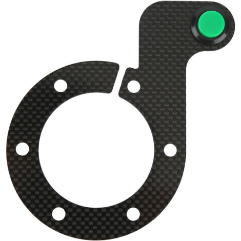 Bouton de Klaxon Externe de Volant, Bouton de Klaxon de Volant de Haute Précision Sensible en Fibre de Carbone 6 Trous pour Voiture (Vert).