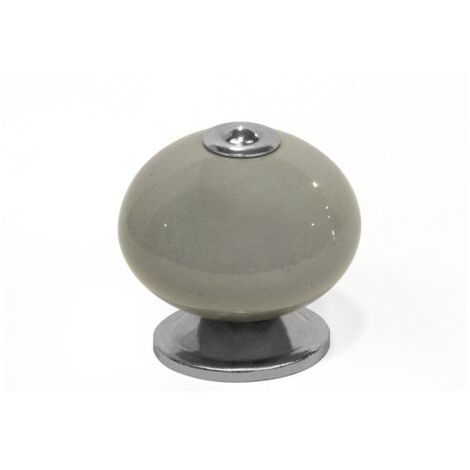 Bouton De Meuble Boule Gris Foncé Porcelaine H.38 X L.40 X P.40 Mm