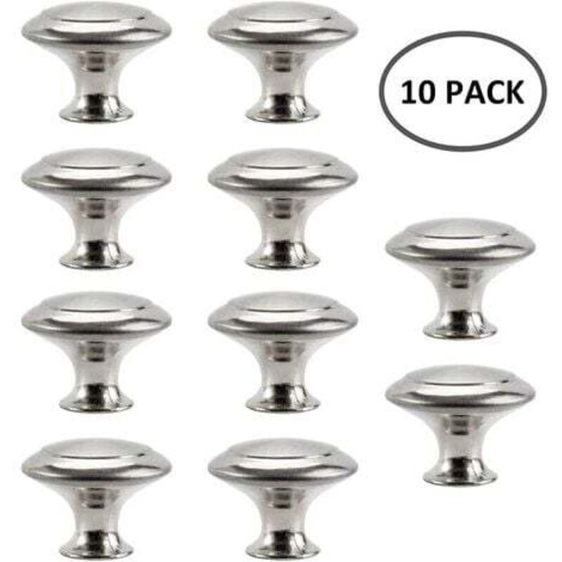 Bouton de Meuble Cuisine Poignées Cabinet Acier Inox Portes Coupe Décoration Porte Cabinet Placard Tiroir Armoire - 10 pcs
