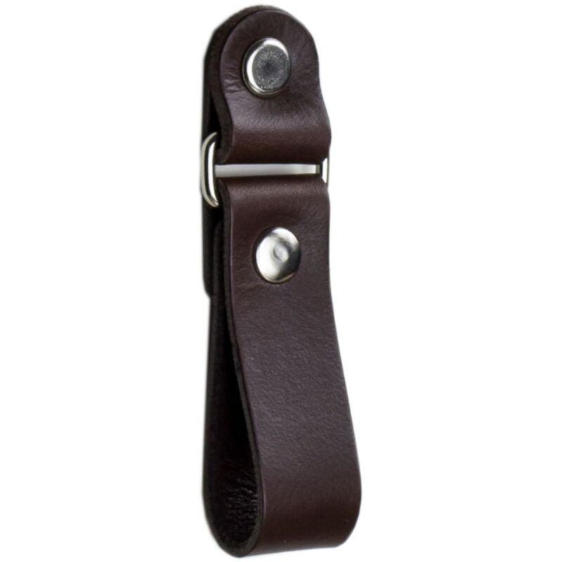 Bouton de meuble en cuir Black Tree marron chocolat, poignée de meuble, cuir naturel + vis