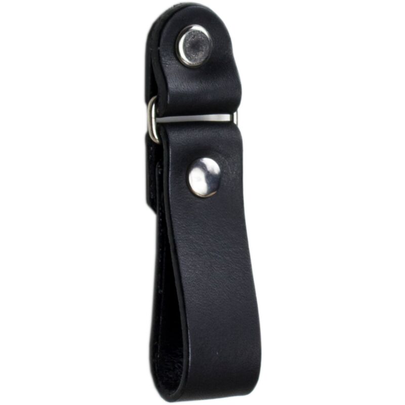 Bouton de meuble en cuir Black Tree noir, poignée de meuble, cuir naturel + vis