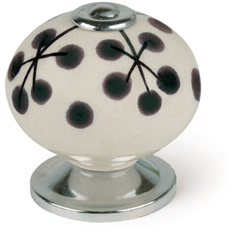 REI Bouton de meuble Fabriqué en acier porcelaine Finition noire 1 unité