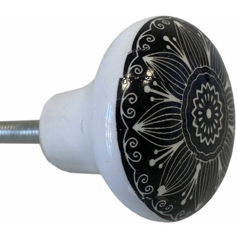 Bouton de meuble Fleur Noire vendu à l'unité