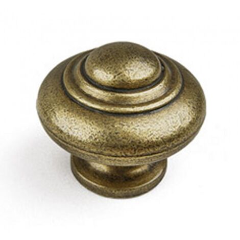 Bouton De Meuble Rond Vieil Or Zamak H.26 X L.30 X P.30 Mm