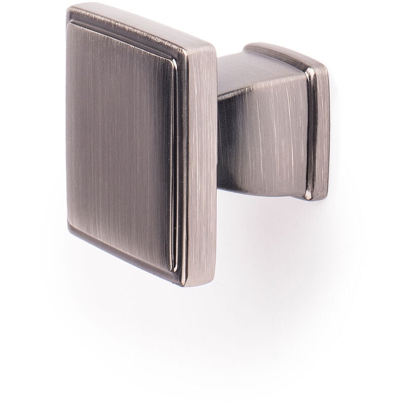 REI - Bouton de meuble Style contemporain Fabriqué en Zamac Fini nickel noir satiné Mesures 303025mm Système de fixation vissé Comprend des vis M4 4