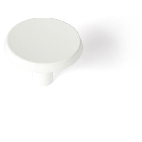 Bouton de meuble  Style contemporain  Fabriqué en Zamac  Fini blanc mat  Mesures 353523mm  Système de fixation vissé  Comprend des vis M4  2 unités - talla