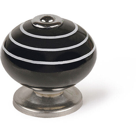 Bouton de meuble  Style décoratif  En Porcelaine - Acier  Fini noir - Blanc  Mesures 404036mm  Système de fixation  Comprend des vis M4  4 unités - talla