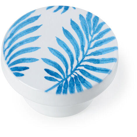 Bouton de meuble  Style décoratif  Fabriqué en hêtre  Finition bleue  Mesures 383822mm  Système de fixation  Comprend des vis M4  1 unité - talla