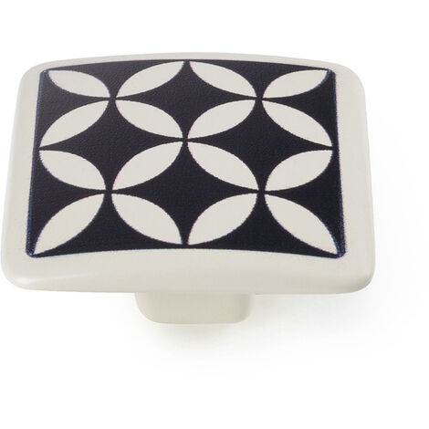 Bouton de meuble  Style décoratif  Fabriqué en Zamac  Finition noire  Dimensions 373720mm  Système de fixation vissé  1 unité - talla