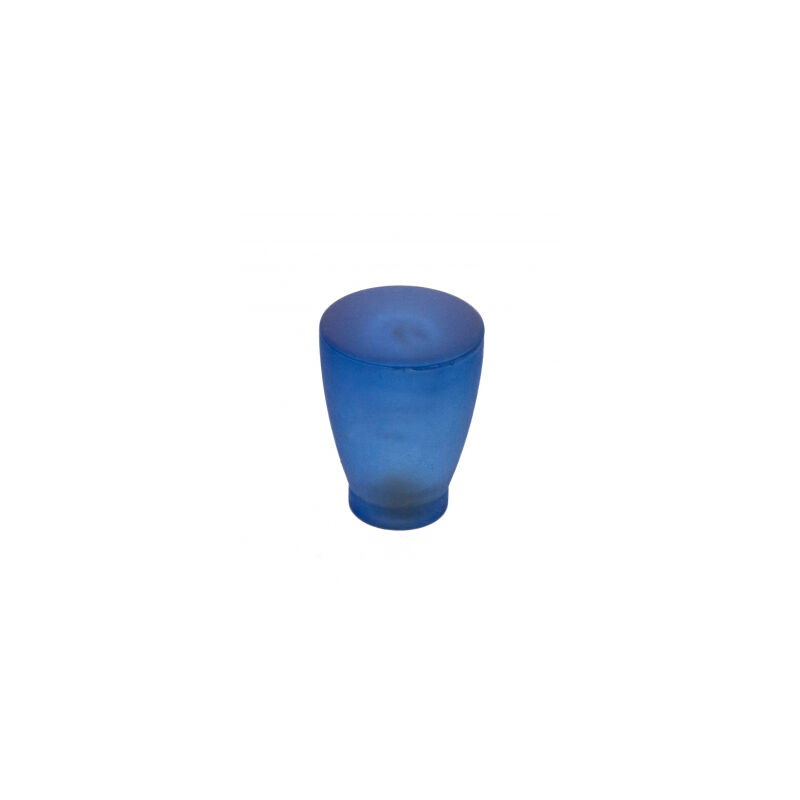Bouton de porte et tiroir de meuble design en résine translucide bleu ø 18mm, tirette Cone