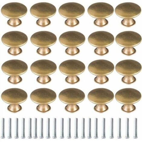Bouton de Porte Laiton 20 Pièces Vintage Laiton Poignées Boutons de Meuble Boutons Porte de Tiroir Poignée de Meuble Bouton de Meuble Vintage pour Tiroir Armoire Meuble Cuisine de Placard