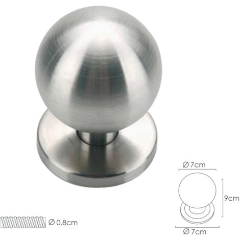 Bouton de porte rond couleur inox Oryx