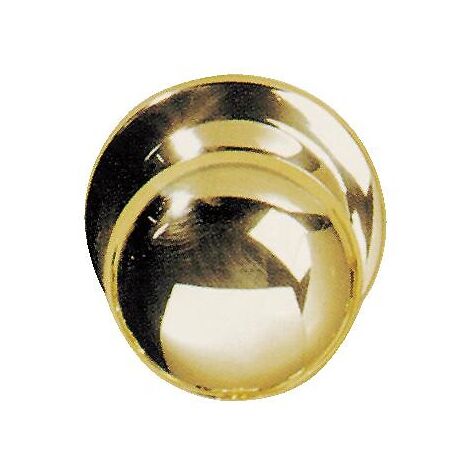 Bouton de porte rond fixe diamètre 70 mm - finition laiton poli verni 118/1 - CADAP