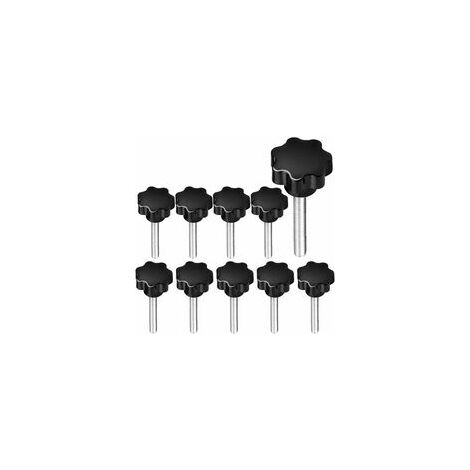 Bouton de serrage fileté Star grip Vis étoile M8 x 40 10pcs vis moletées avec poignée - acier
