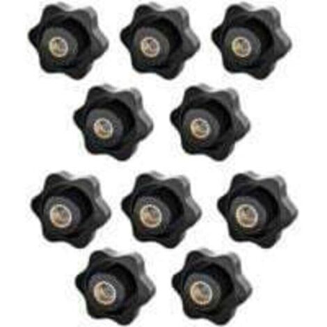Bouton de Serrage M6, Ecrou Étoile, Écrou De Serrage M8, Bouton de Serrage à Filetage Moleté, Étoile Tête Écrous De Serrage Bouton, pour les Mécaniques,L'industrie,Mobilier,Équipements,10 Pack