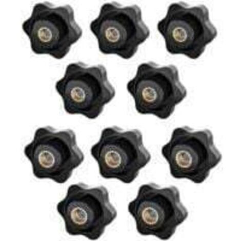 Bouton de Serrage M6, Ecrou Étoile, Écrou De Serrage M8, Bouton de Serrage à Filetage Moleté, Étoile Tête Écrous De Serrage Bouton, pour les Mécaniques,L'industrie,Mobilier,Équipements,10 Pack