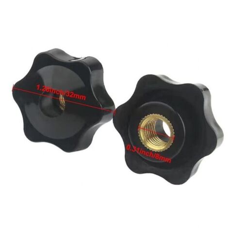 Bouton de serrage M8 à tête étoilée avec filetage moleté – Écrou de fixation manuel pour mécanique, électronique et équipements industriels