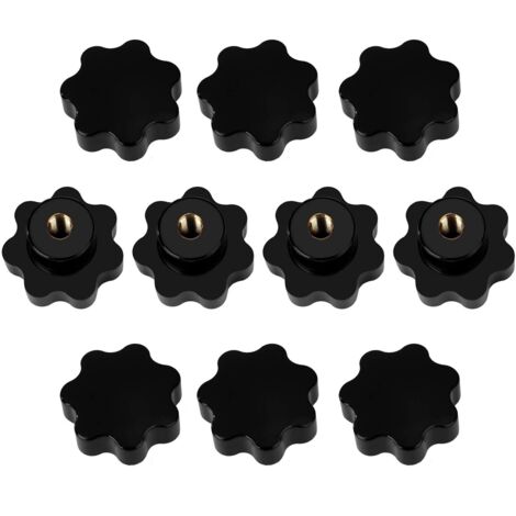 Bouton de Serrage M8 Tête étoilée Poignée Filetage Femelle en Bakélite pour Machine Outil Meuble Armoire 10 Pièces