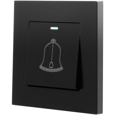 Bouton de Sonnette Extérieur éTanche 220–250 V, Interrupteur Sonnette de Porte en Verre avec Vis, Installation Facile, Usage Domestique ou Hôtelier, l'extérieur, Noir