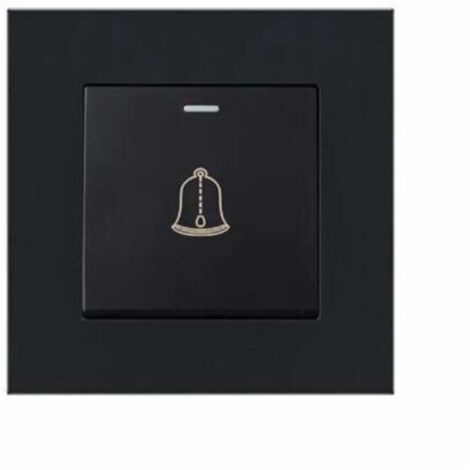 Bouton de sonnette extérieure sans fil étanche (220-250V), interrupteur 86x86mm en verre trempé avec vis pour montage simple.