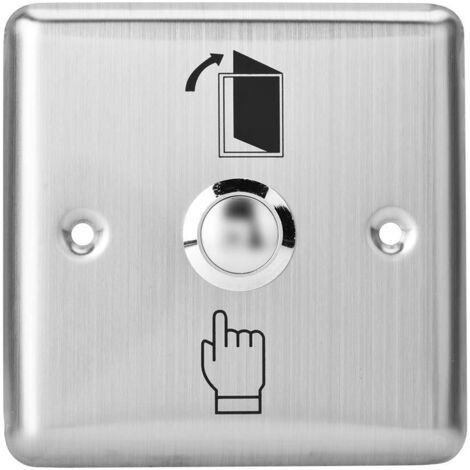 Bouton de Sortie, Commutateur NO/COM Système Bouton de Déverrouillage D'urgence Bouton de Dégagement D'accès à la Sortie de Porte en Acier Inoxydable pour le Verrouillage du Contrôle D'accès-1pcs