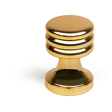 Bouton de style décoratif, en laiton, finition dorée et diamètre de 15 mm.