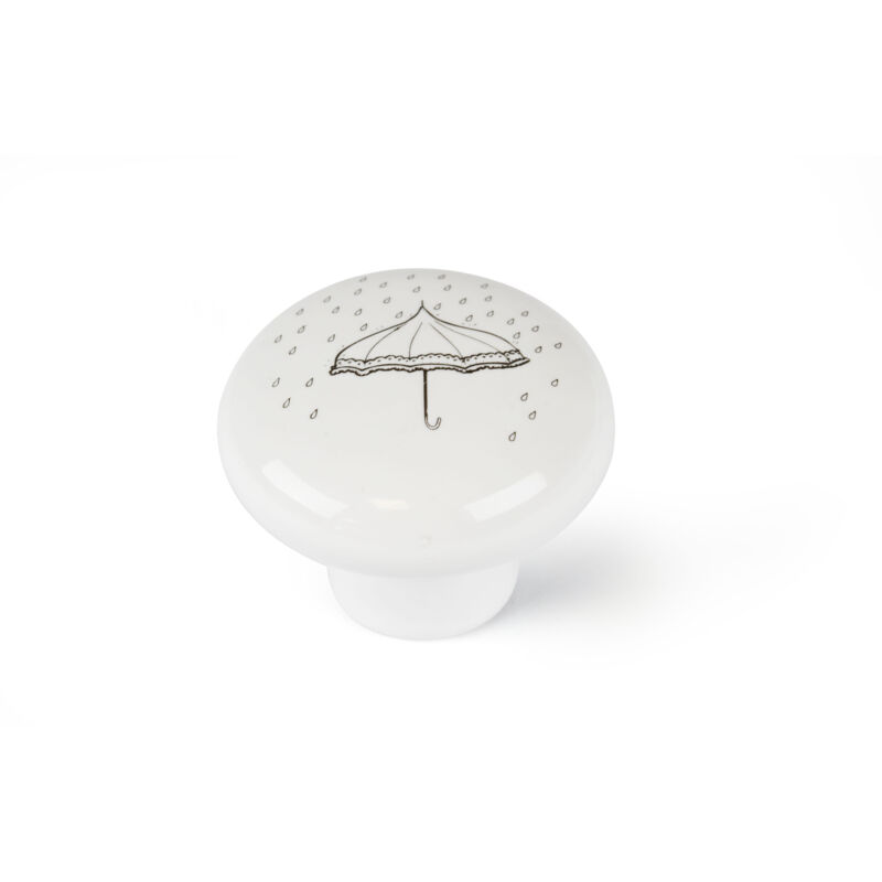 Bouton en porcelaine avec illustration ,, dimensions: 40x40x31 mm, Ø: 40 mm - talla