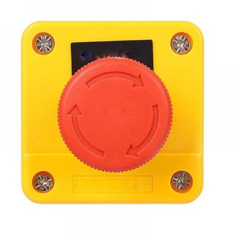 Bouton de verrouillage de boîte de commande 10a, bouton de commutation d'urgence, boîtier métallique en plastique, signe de champignon rouge, bouton d'arrêt d'urgence