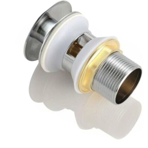Bouton de vidange escamotable, bouchon de lavabo de salle de bain, siphon, bouchon de déchets, accessoire de robinet de lavabo,Push Open Click Clack pour Salle de Bain 1-1/4 en Laiton Chromé YMYNY
